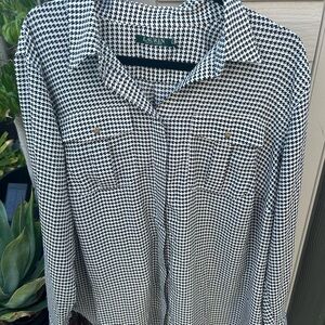 Lauren Ralph Lauren Black and White Houndstooth Blouse